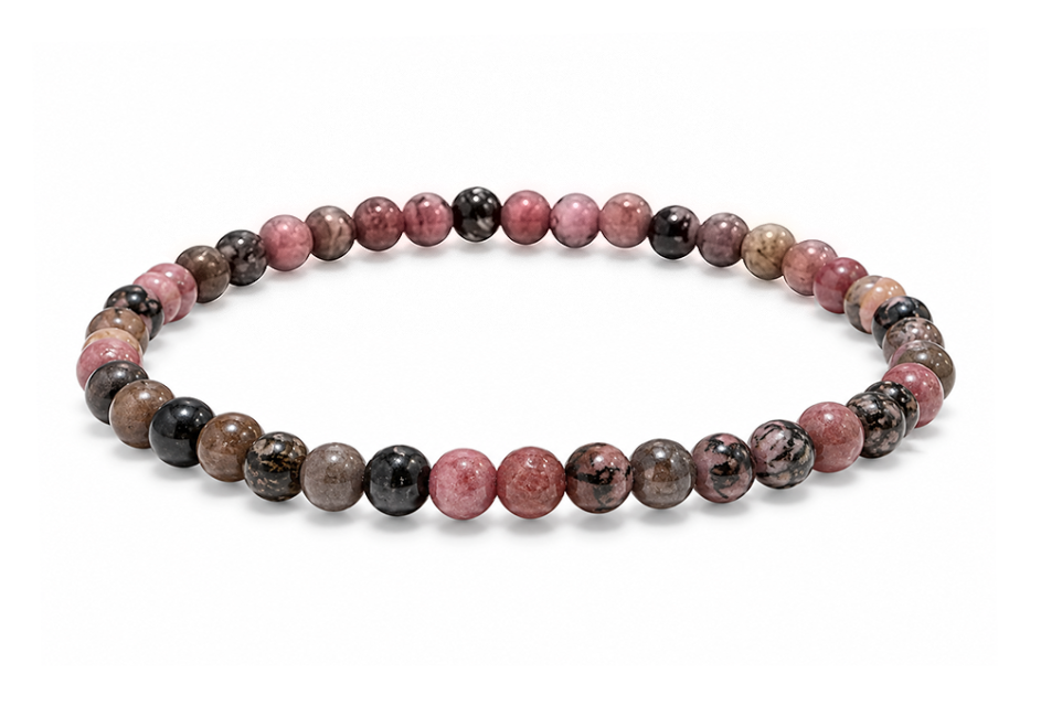 incenso em Pulseira de Rodonita A contas 4mm
