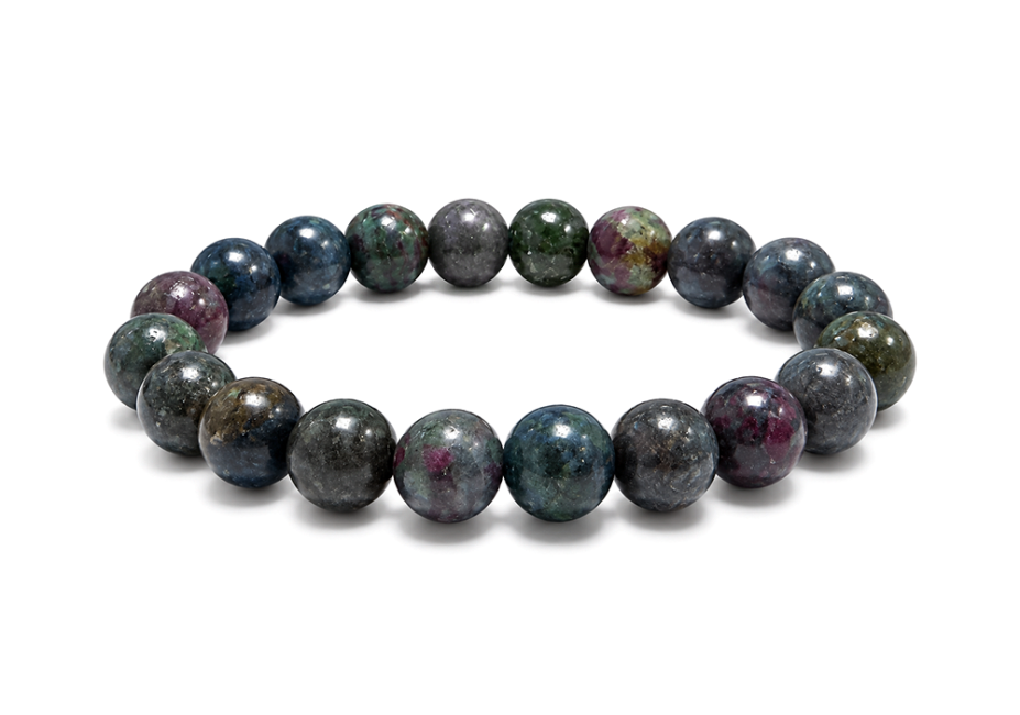 incenso em Pulseira de Rubi Safira A Contas 10 mm