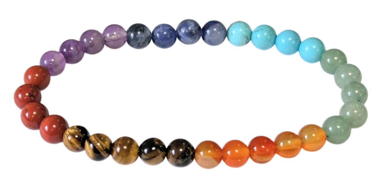 Pulseira com 7 chakras, contas A de 6 mm