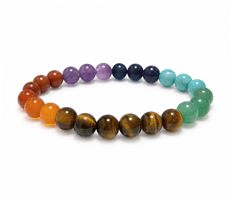 Pulseira com 7 chakras, contas A de 8 mm