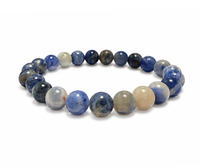 Pulseira de Sodalita AB com Contas de 8mm