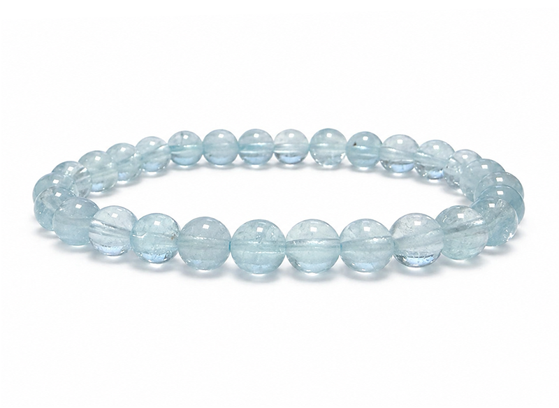 Pulseira Topázio Azul AAA contas de 6-7mm