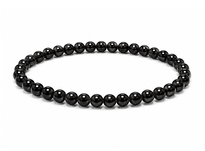 incenso em Pulseira de Turmalina Negra A contas 4mm