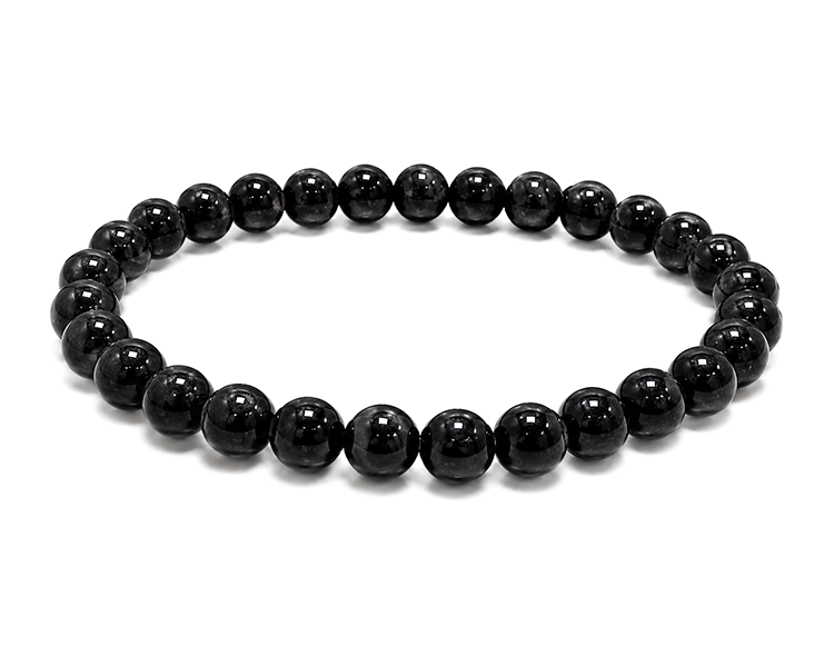 Pulseira Turmalina Negra AB contas de 7-8mm