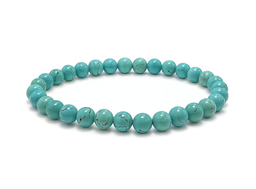 incenso em Pulseira de Turquenita Howlita Natural Tingida A Contas 6 mm