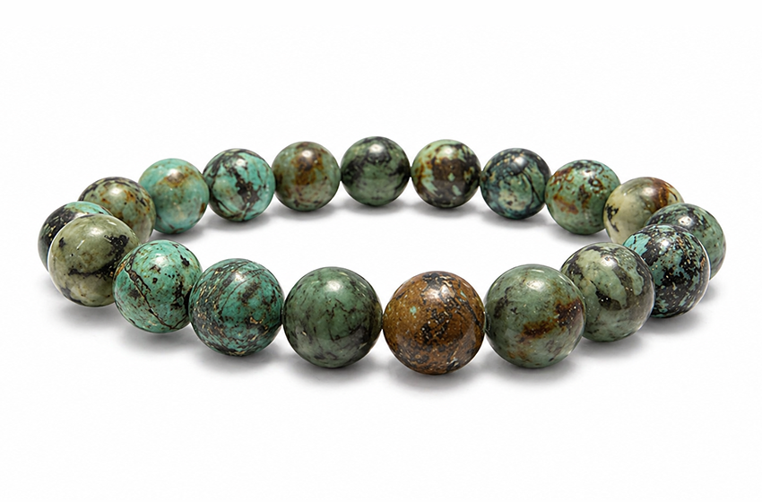 Pulseira de Turquesa Natural de África AB contas de 10mm