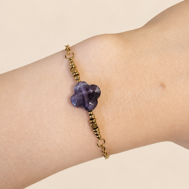 incenso em Pulseira da Sorte em Ametista A – Trevo
