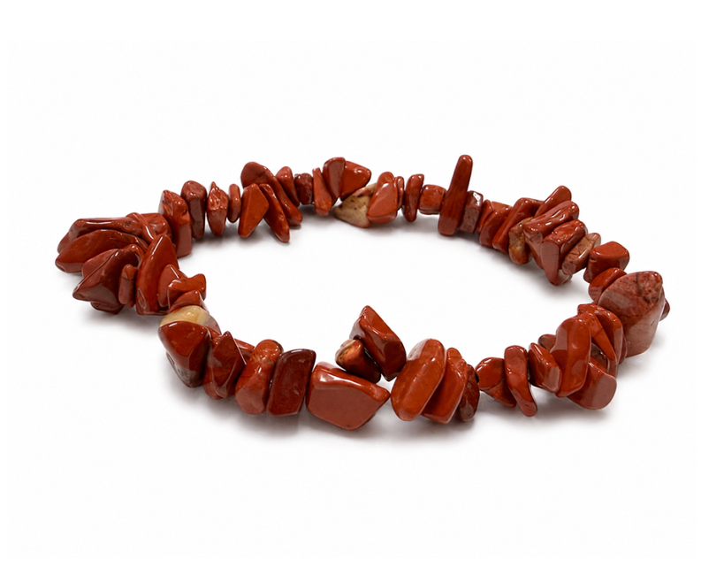 incenso em Pulseira Chips de Jaspe Vermelho AB 5-8mm