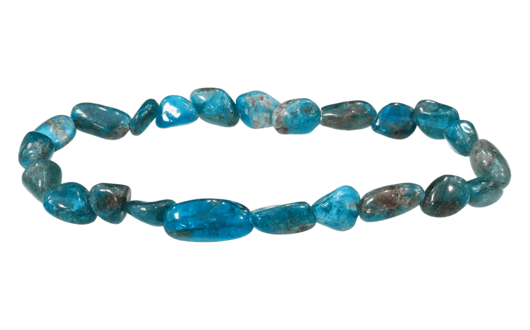 incenso em Pulseira de Apatite Azul com pedras laminadas