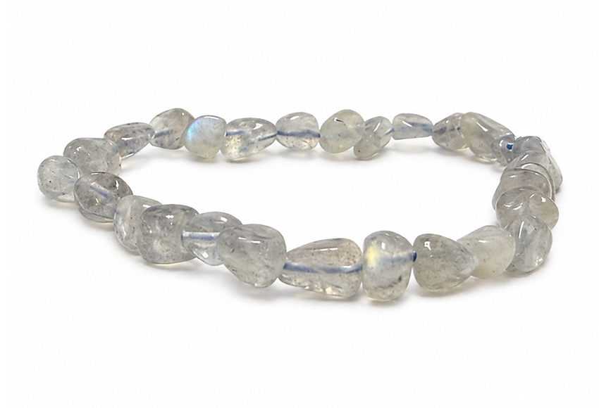 Pulseira de pedras roladas de Labradorita AA 5-8mm