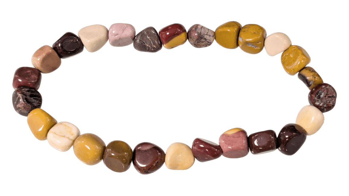 incenso em Pulseira Jasper Mokaite com pedras laminadas