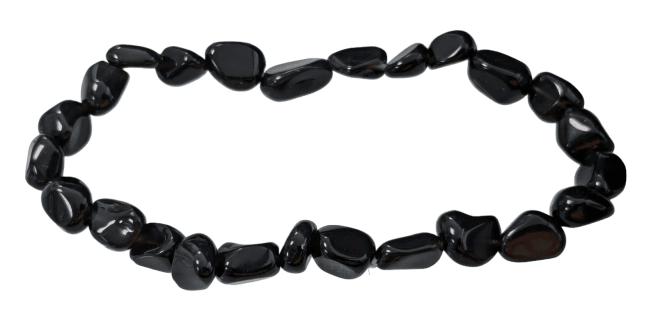 incenso em Pulseira de obsidiana preta com pedras laminadas