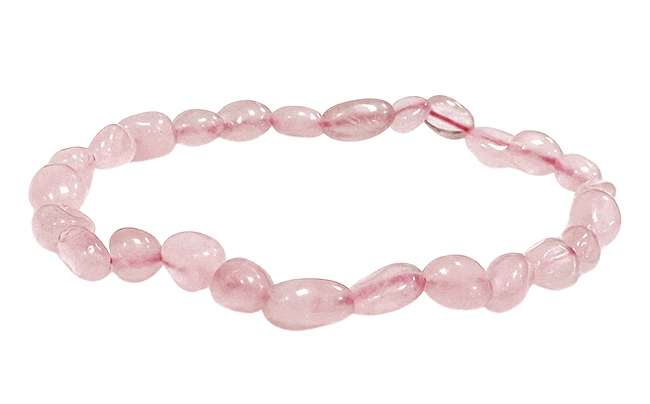 incenso em Pulseira de quartzo rosa A com pedras laminadas