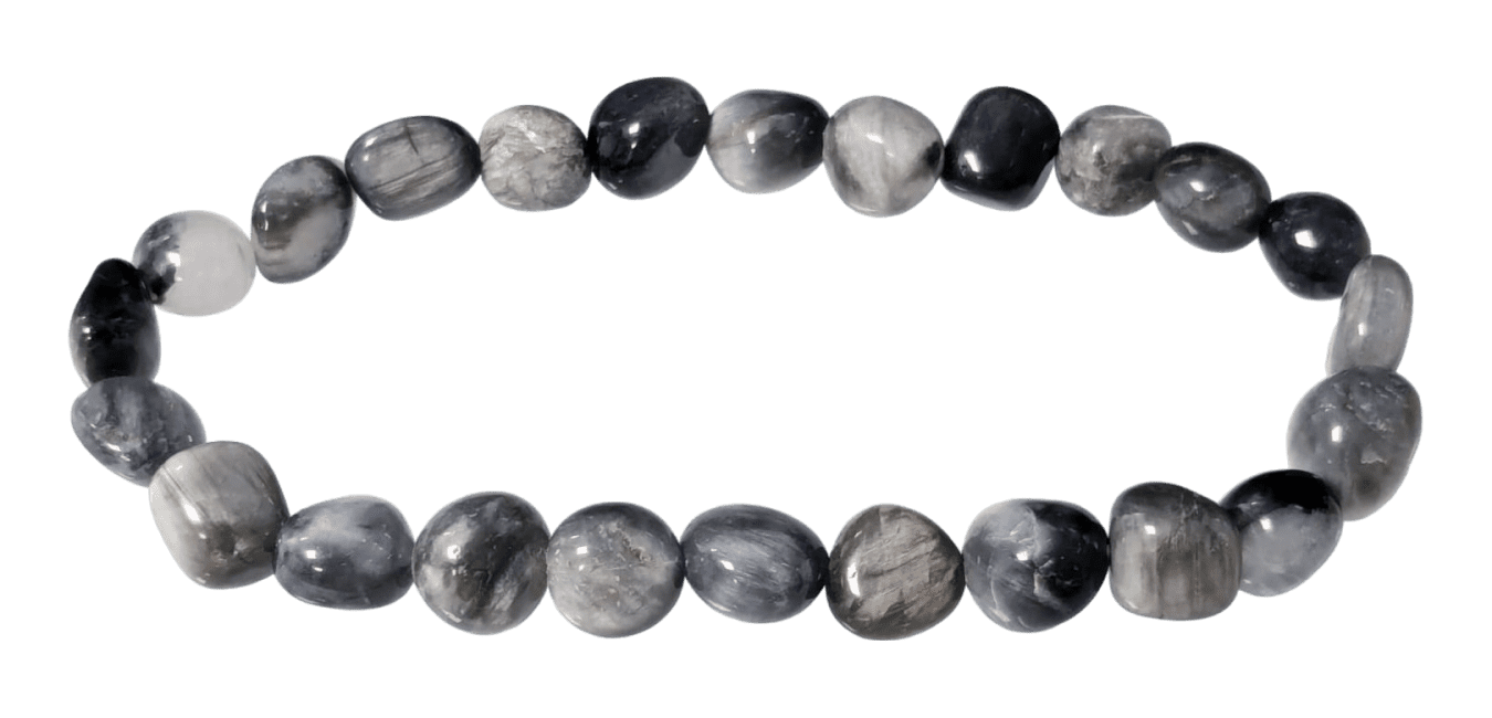 incenso em Pulseira de turmalina olho de gato com pedras laminadas