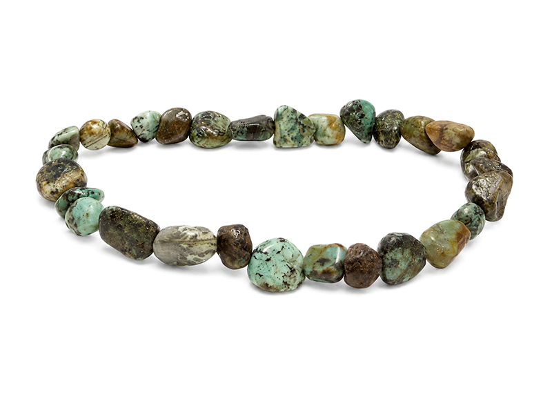 Pulseira de Pedras Roladas de Turquesa Africana AB 5-8mm