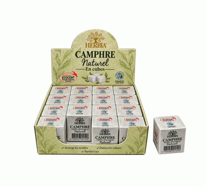 incenso em Cânfora Natural em Cubos Fair Trade Ecocert – 16 cubos – Herbia