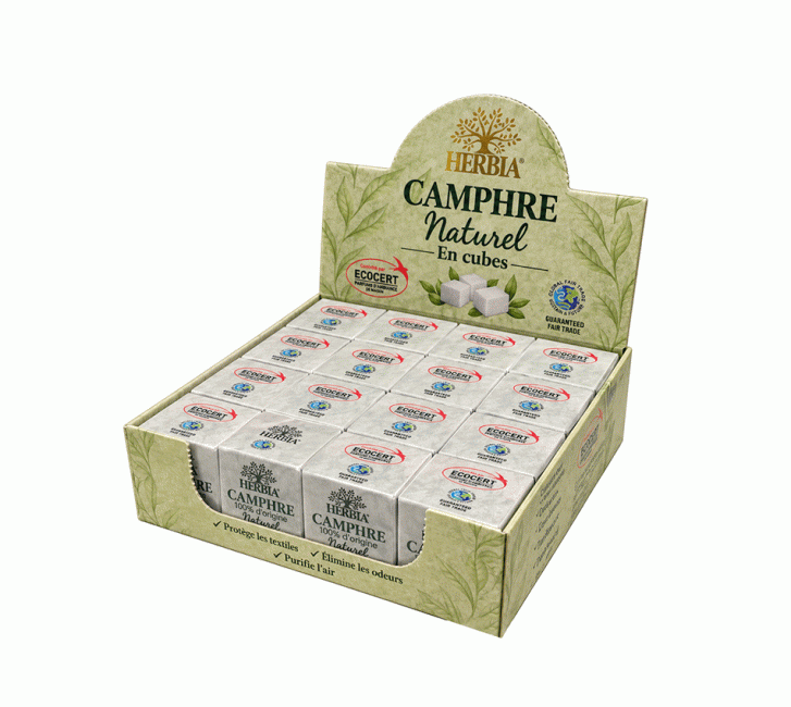 incenso em Cânfora Natural em Cubos Fair Trade Ecocert – 16 cubos – Herbia|pt