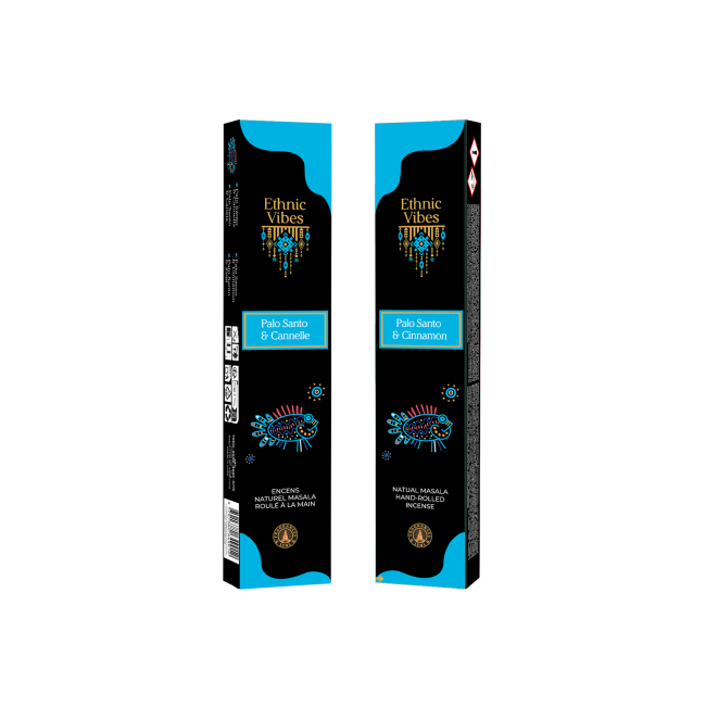 incenso em Incenso Fragrâncias e Sentidos Vibrações Étnicas Palo Santo e Canela masala 15g|pt