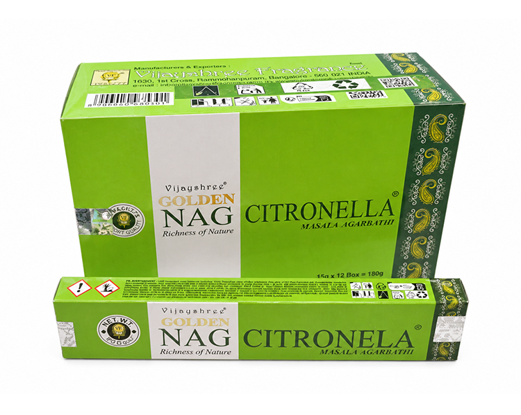 Incenso Vijayshree Golden Nag Citronella 15g