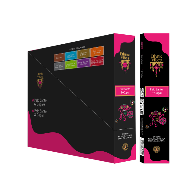 Incenso Fragrâncias e Sentidos Vibrações Étnicas Palo Santo e Copal masala 15g
