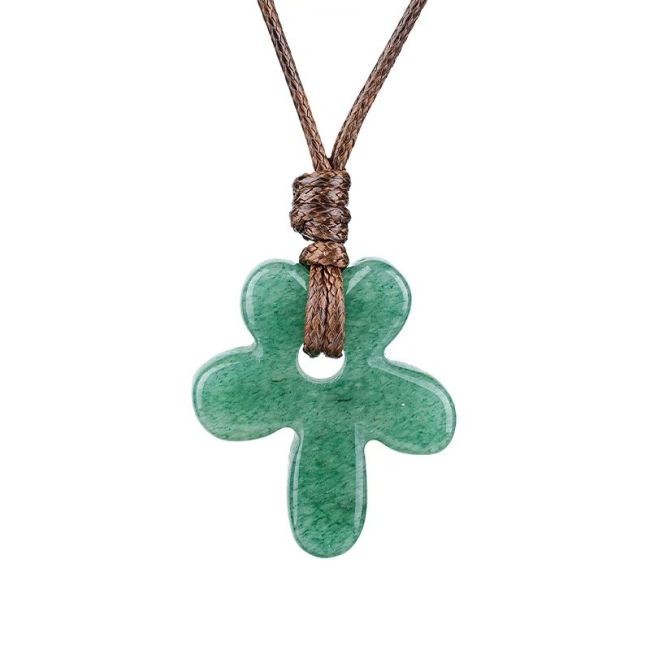 incenso em Colar de flor de aventurina verde