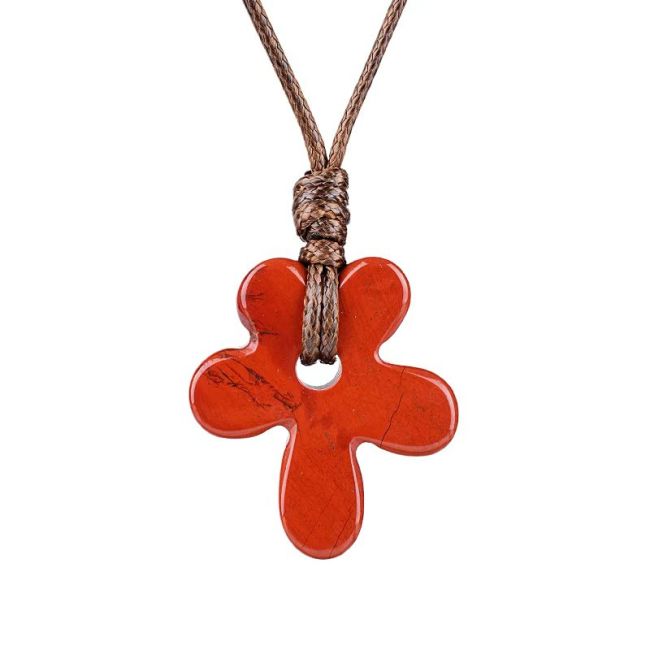 incenso em Colar de flor de jaspe vermelho