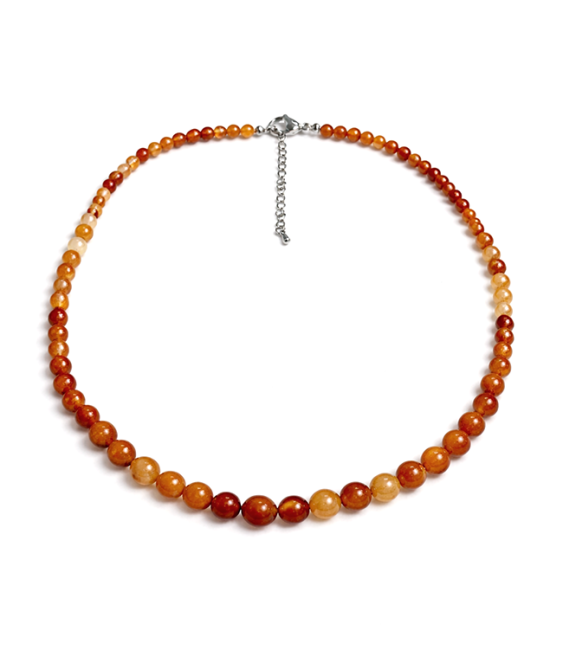 Colar de contas de cornalina A, 4-12 mm, 50 cm