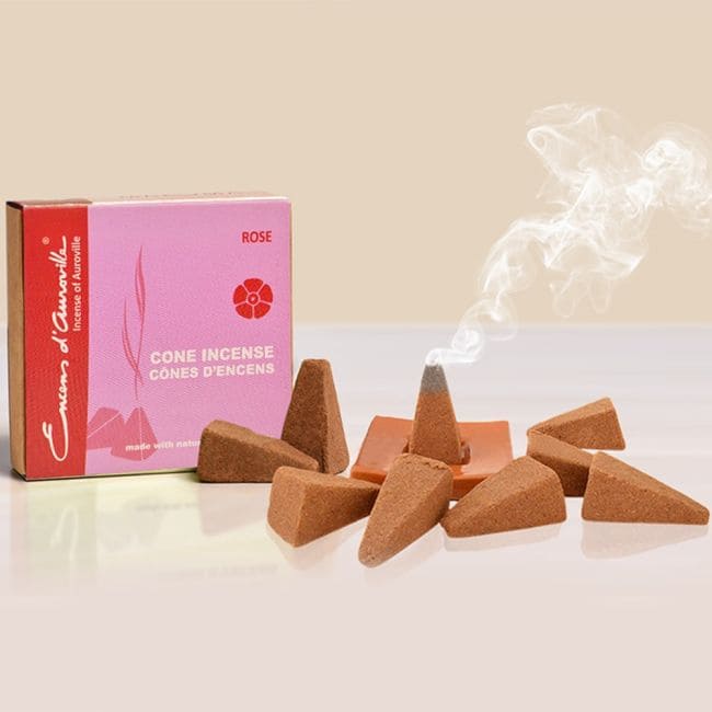 incenso em Incenso Auroville Rosa 5x10 Cones|pt