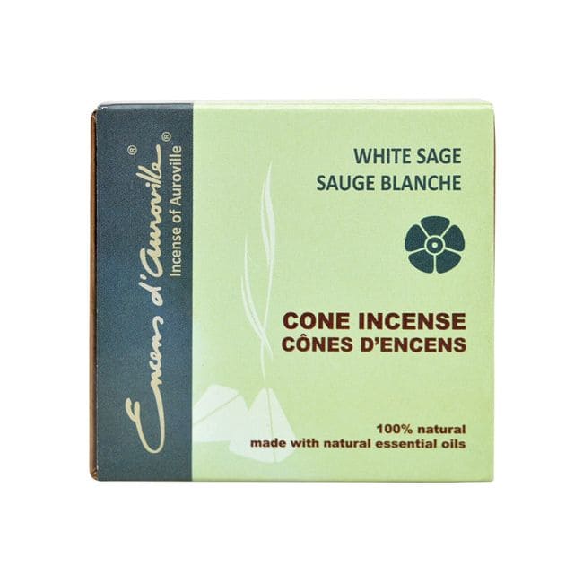 incenso em Auroville Incenso de Sálvia Branca 5x10 Cones