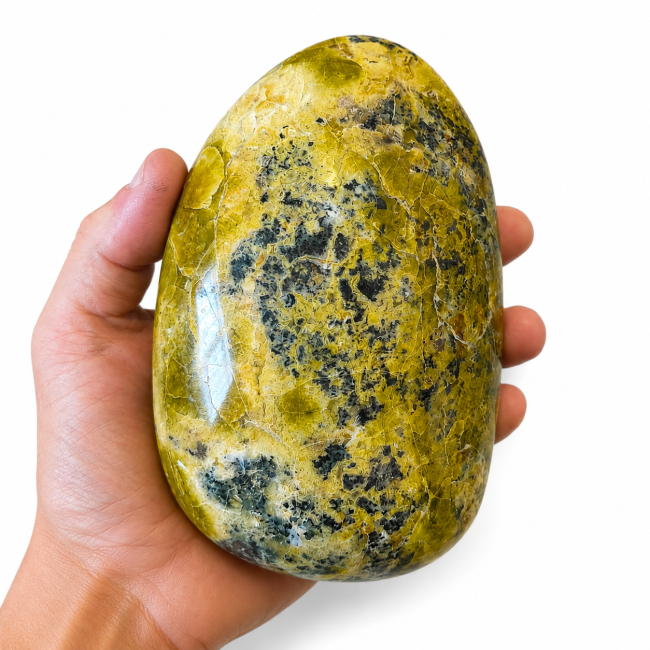 Bloco de opala verde polida, 1,300 kg