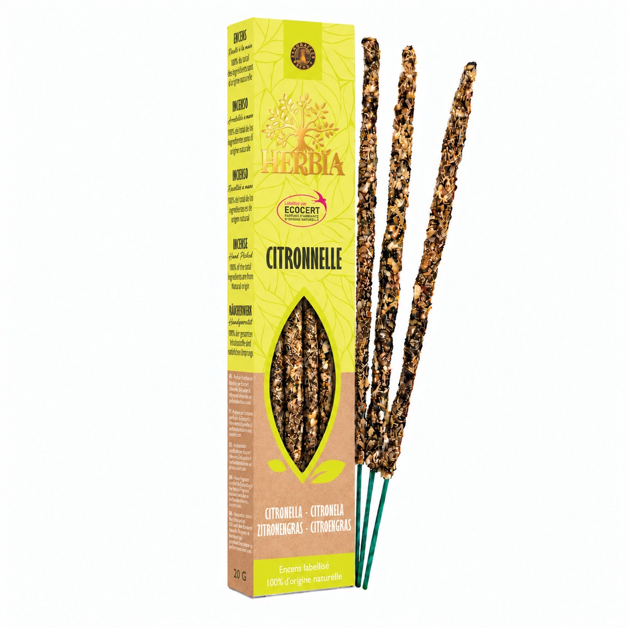 incenso em Incenso Smudge Ecocert Herbia Citronela 20g