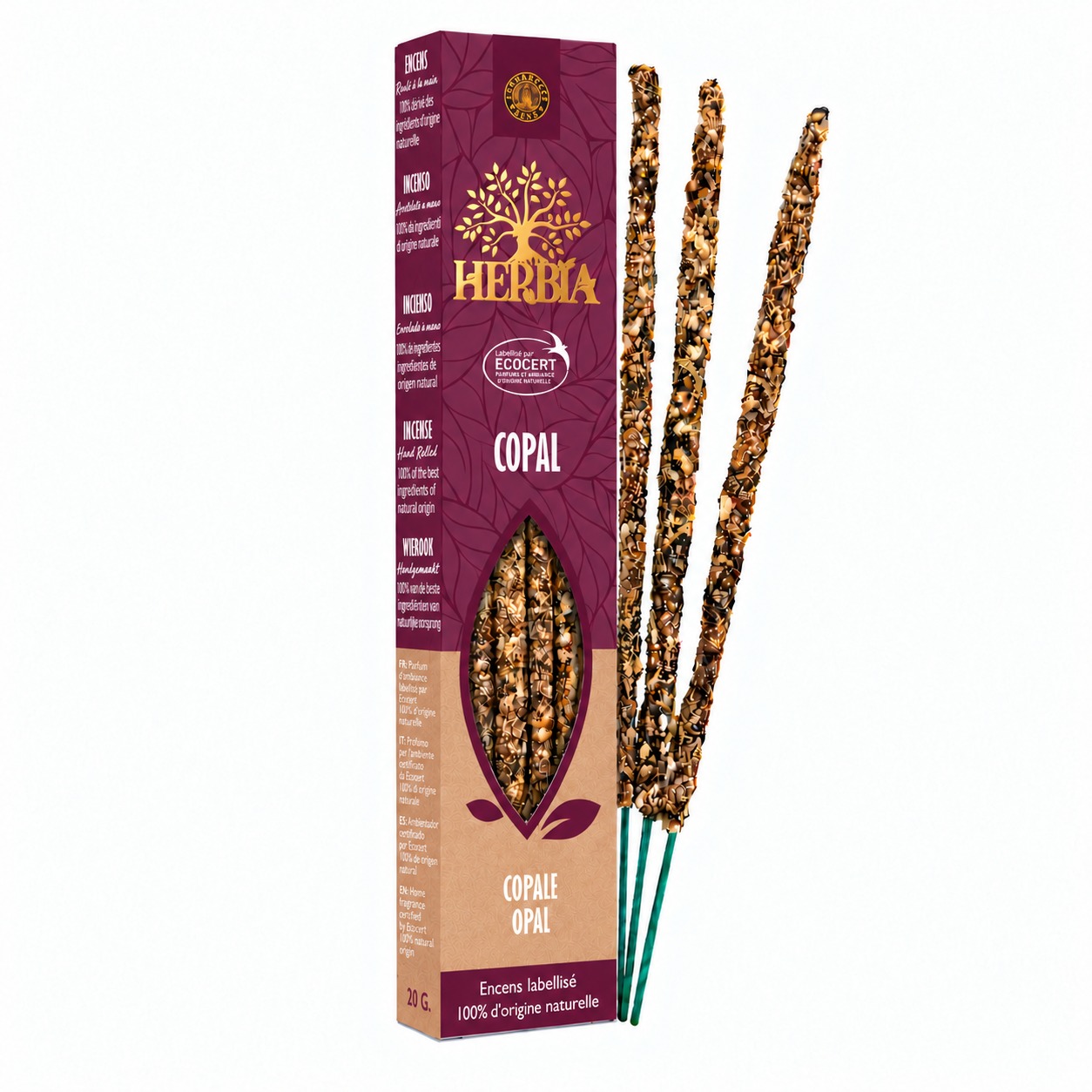 incenso em Incenso Smudge Ecocert Herbia Copal 20g
