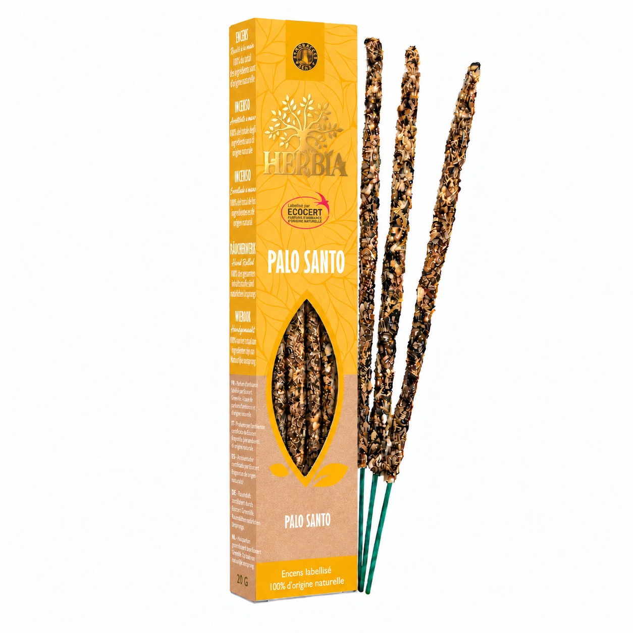 incenso em Incenso Smudge Ecocert Herbia Palo Santo 20g