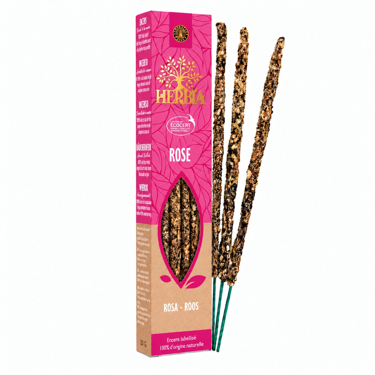 incenso em Incenso Smudge Ecocert Herbia Rosa 20g