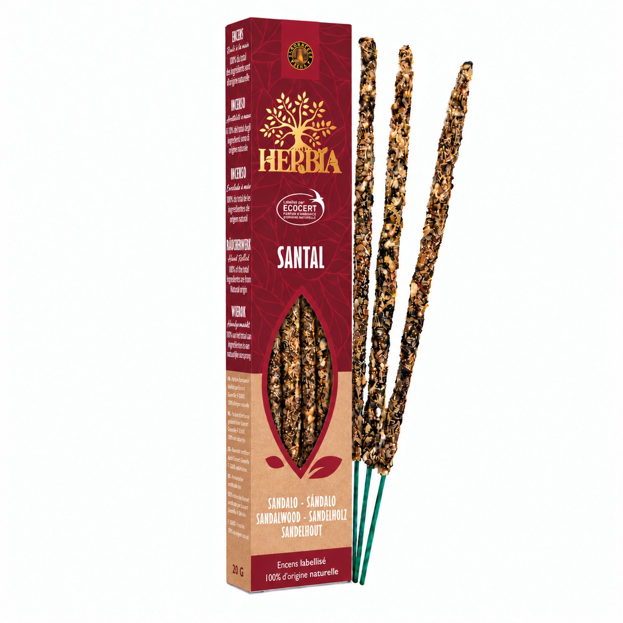 incenso em Incenso Smudge Ecocert Herbia Sândalo 20g