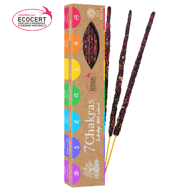 Incenso Herbio 7 Chakras Ecocert em Vara Fagot 20g