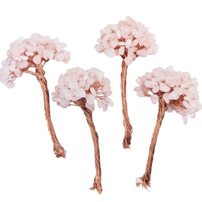 incenso em Conjunto de 4 árvores de quartzo rosa para montar (faça você mesmo) – Base não incluída