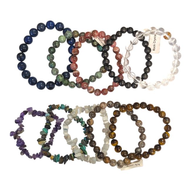 incenso em Pulseiras de pedras naturais variadas – 10 peças|pt