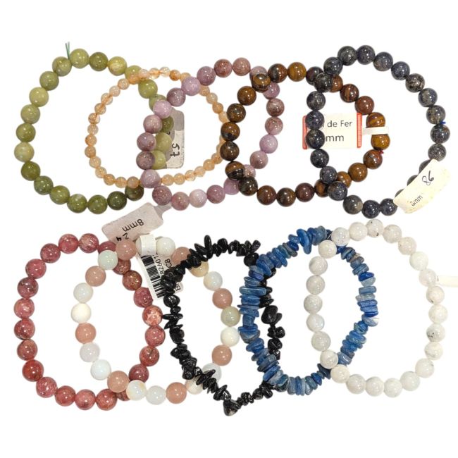 incenso em Pulseiras de pedras naturais variadas – 10 peças