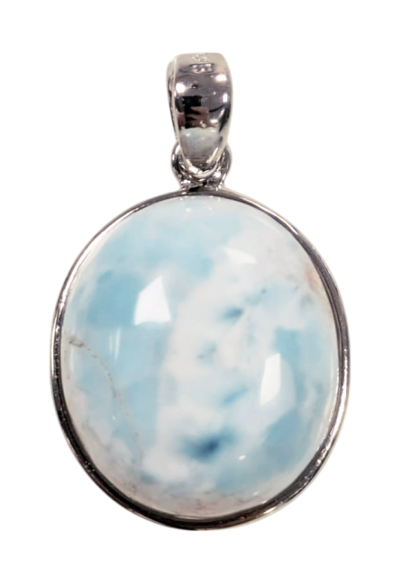 incenso em Pingente Larimar AA em Prata 925 2,7g