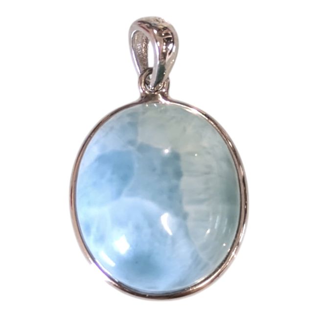 Pingente de Larimar AA em Prata 925, 2,43g