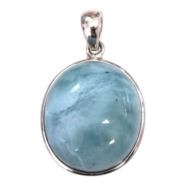 Pingente de Larimar AA em Prata de Lei 925, 2,25g