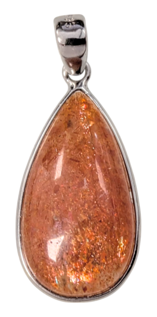 incenso em Pingente de Prata 925 Sunstone AAA 1,49g
