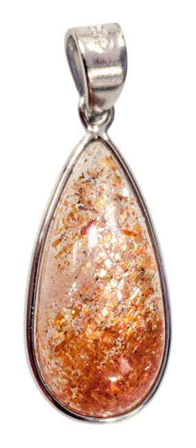 incenso em Pingente de Prata 925 Sunstone AAA 1,36g
