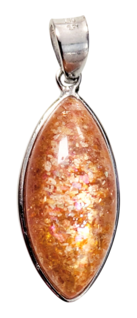 incenso em Pingente de Prata 925 Sunstone AAA 1,46g