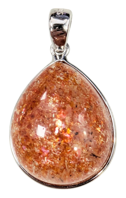 incenso em Pingente de Prata 925 Sunstone AAA 2,34g