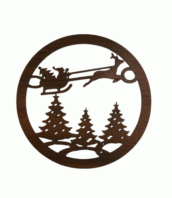 Placa magnética de madeira em formato de trenó para o inverno, 18 cm, para HMD999