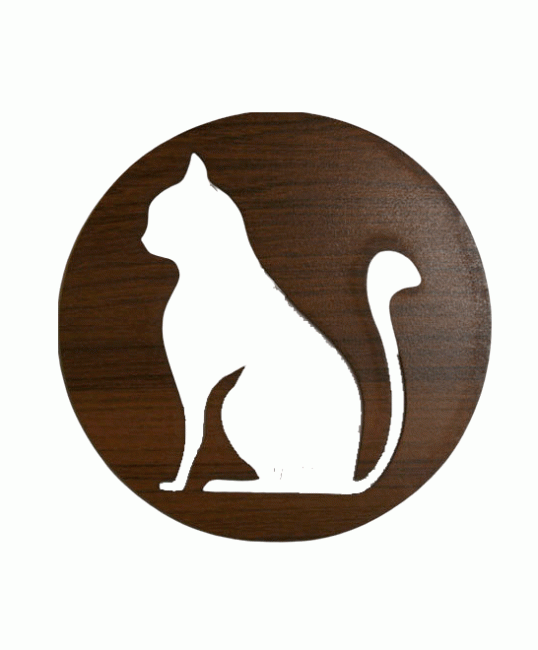 Placa magnética de madeira com gato, 18 cm, para HMD999