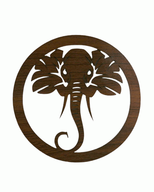 Placa magnética de madeira com cabeça de elefante, 18 cm, para HMD999