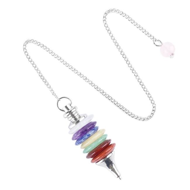 incenso em Pêndulo dos 7 Chakras com Discos Empilhados